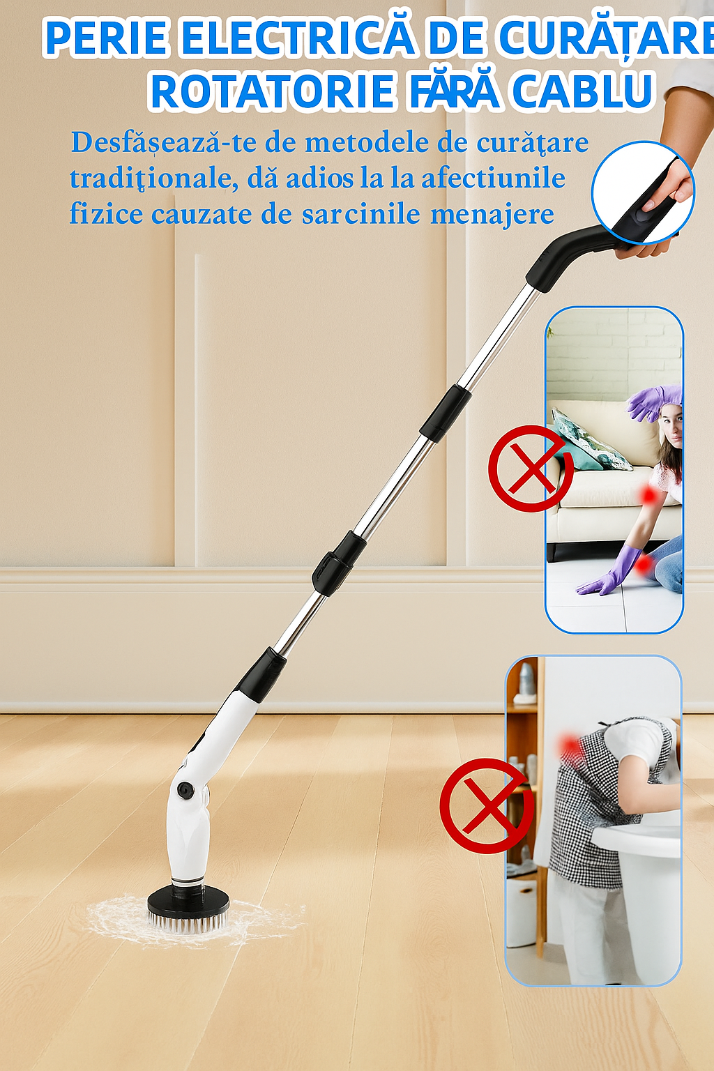 Perie Electrică de Curățare 7 în 1 – Putere, Confort și Versatilitate pentru un Cămin Impecabil